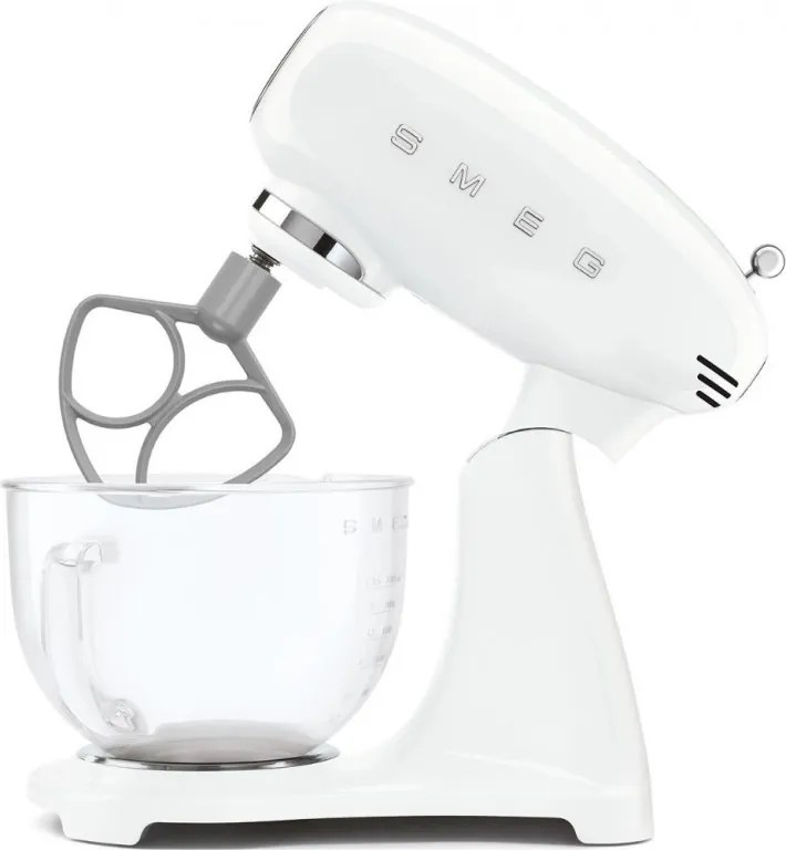 Планетарен миксер SMEG SMF15WHEU, 1000 W, 4.8 л, 10 скорости, Директно задвижване, Крачета против хлъзгане, Бял