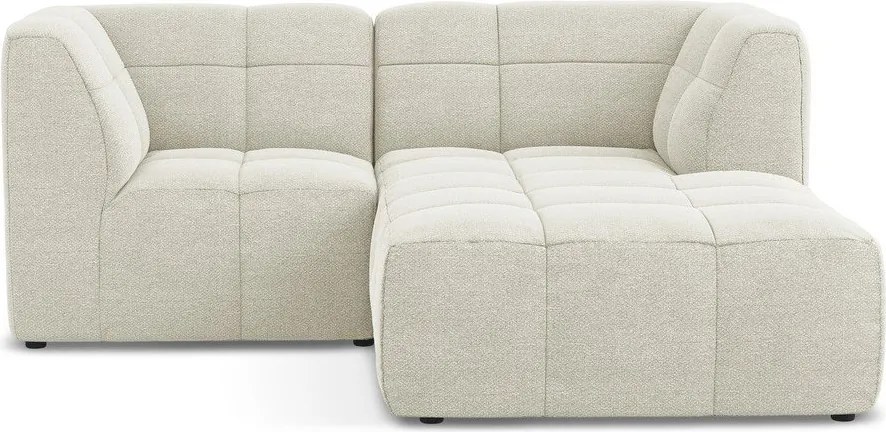 Бежов ъглов диван от прежда с примки от букле (десен ъгъл) Aloha – Makamii