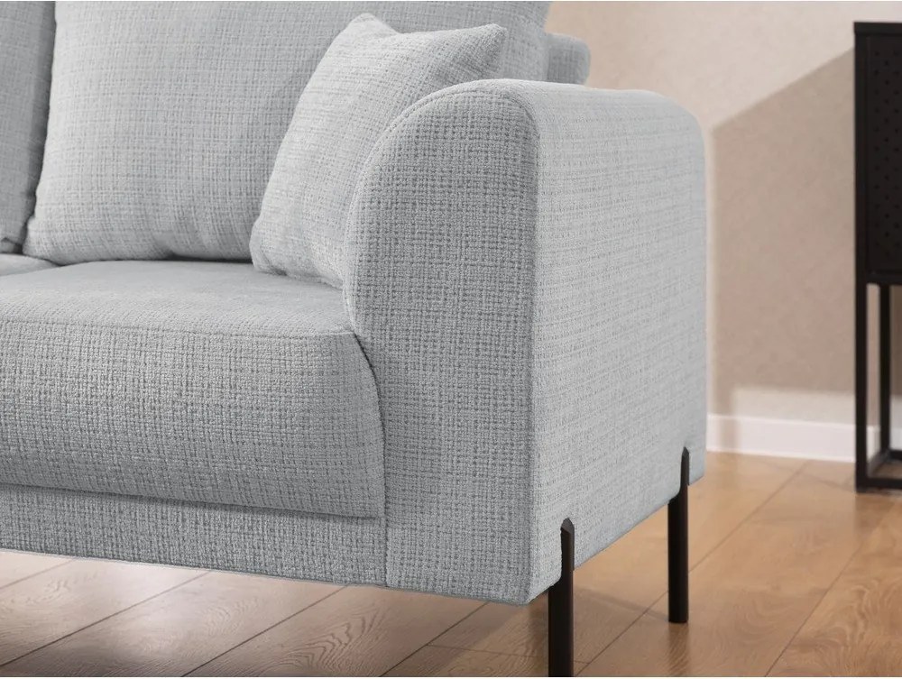 Светлосив шенилов ъглов диван (ляв ъгъл/L форма) Mauris – Ropez