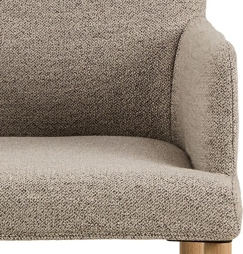 Бежов тапициран трапезен стол с подлакътници Zoe – Actona