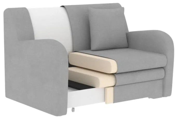 Бял сгъваем/с място за съхранение диван от прежда с примки от букле 130 cm Ario – ELTAP