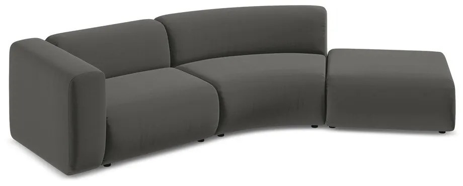 Сив кадифен шезлонг (десен ъгъл) Ekahi – Makamii