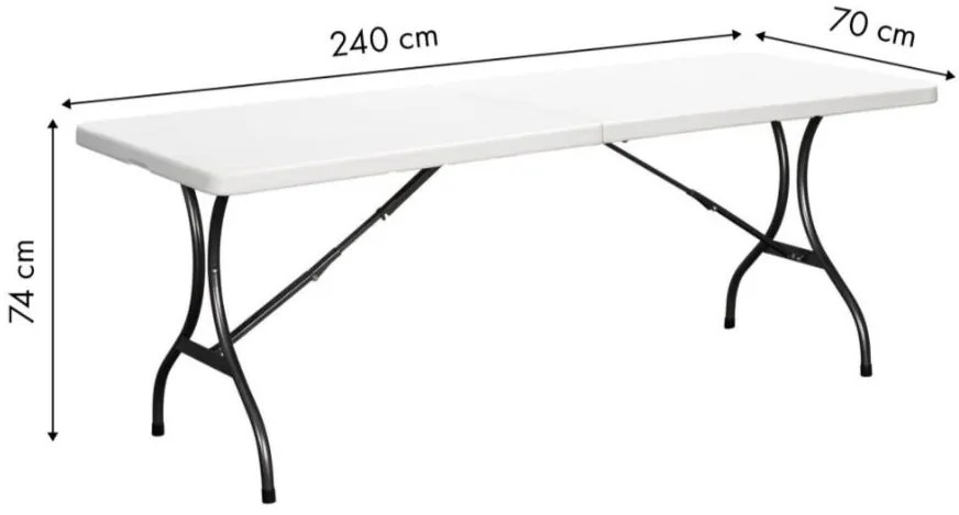 Сгъваема маса за къмпинг 240cm White