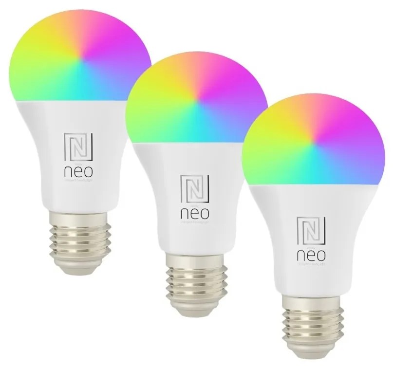 Immax NEO 07712CDO-К-кт 3xLED RGB Димируема крушка E27/9W/230V Wi-Fi Tuya + д.у.