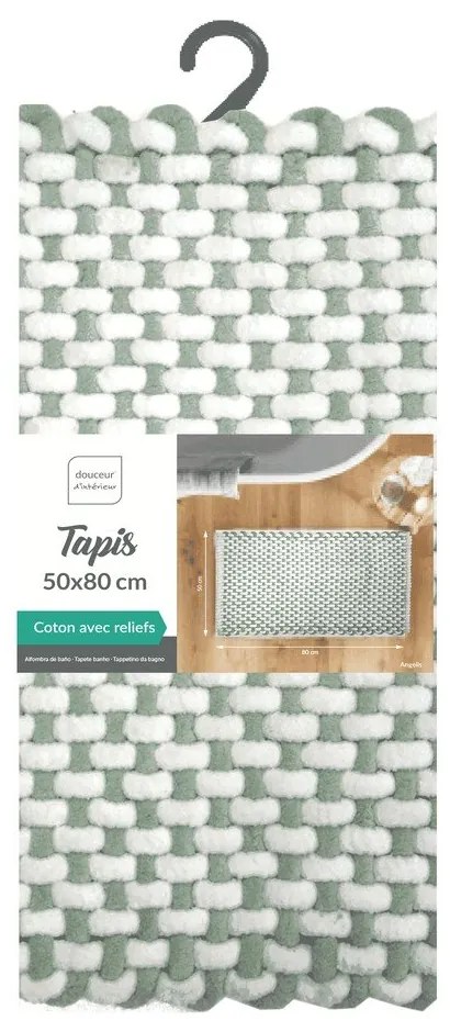 Зелен килим за баня 50x80 cm Rafael – douceur d'intérieur