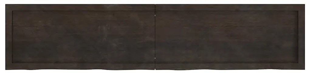 3156453 vidaXL Плот за маса тъмнокафяв 180x40x(2-6) см обработен масивен дъб