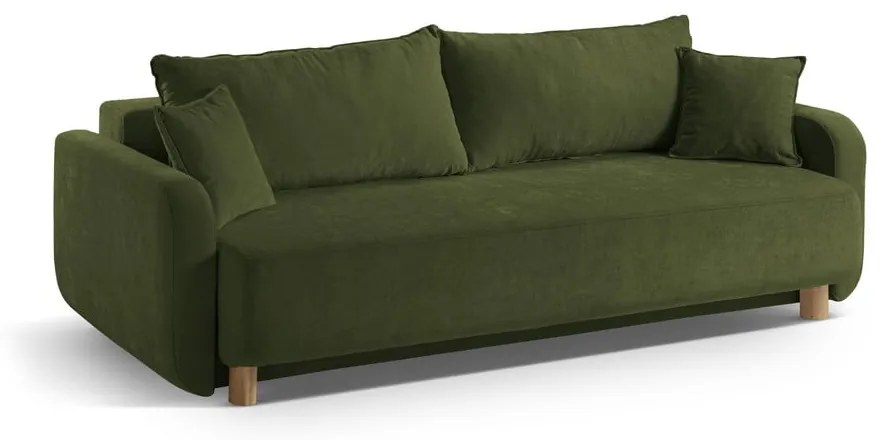 Зелен разтегателен диван с място за съхранение 231 cm Elen – Micadoni