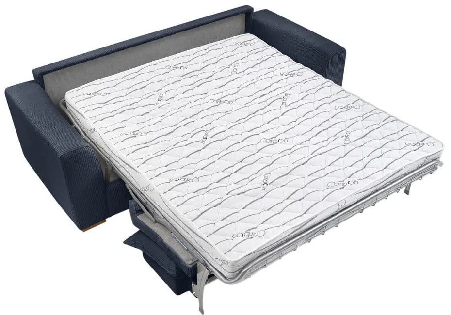 Тъмносин разтегателен диван от рипсено кадифе 225 cm Augustin – Bobochic Paris