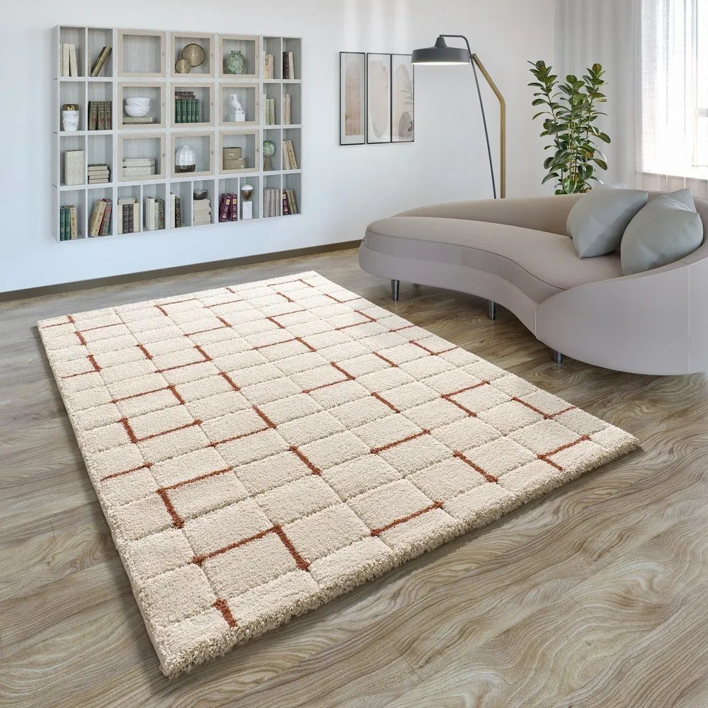 Килим в тухлен и кремав цвят 200x290 cm Brenda – Universal