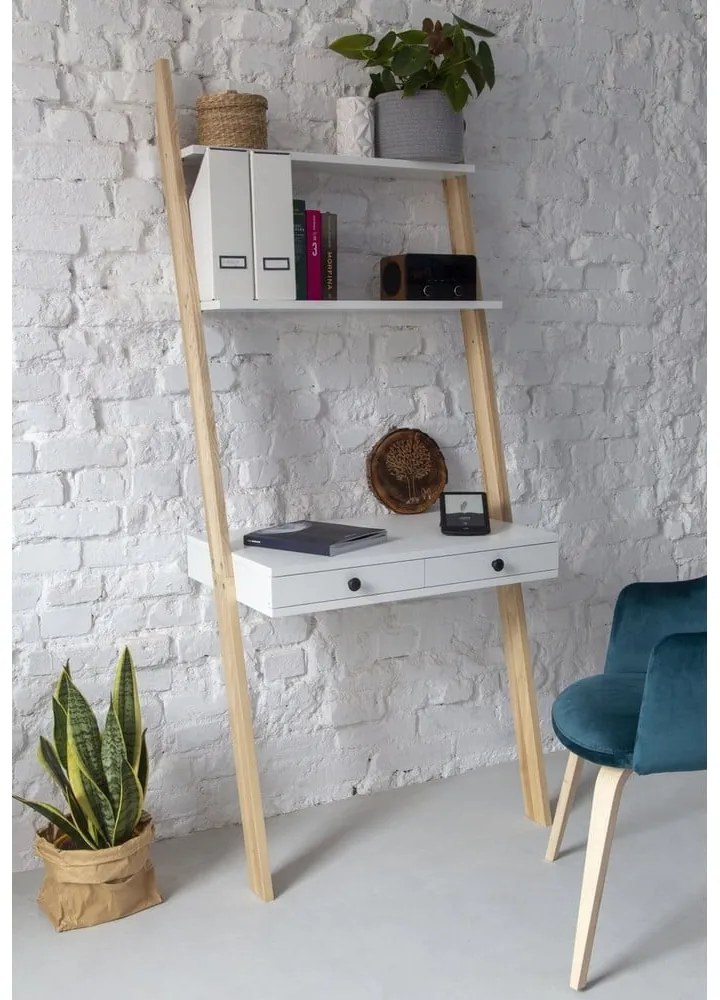 Бяла стойка с работен плот и чекмедже Leno - Ragaba