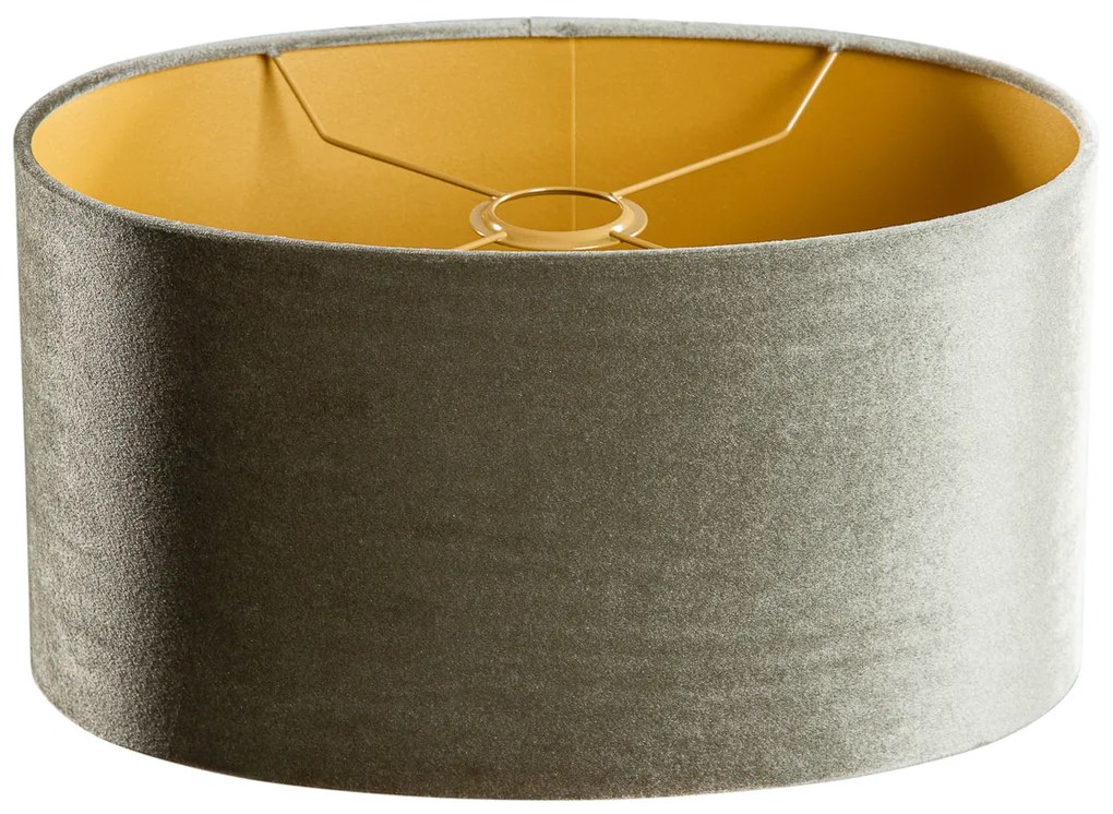 Кадифена абажура зелена със златно вътрешно покритие овална 35/23/18