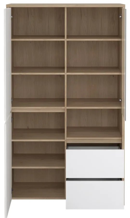 Витрина от дъбов декор в бял и естествен цвят 100x170x48 cm Next – Tvilum