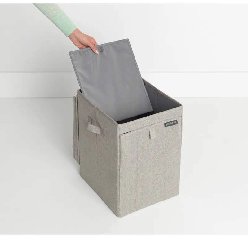 Кутия за пране Brabantia Stackable 1000827, 35 л, Преден отвор, Широк капак, Сгъваема, Сив