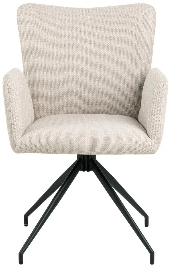 Бежови тапицирани трапезни столове в комплект с подлакътници 2 бр. Laura – Actona