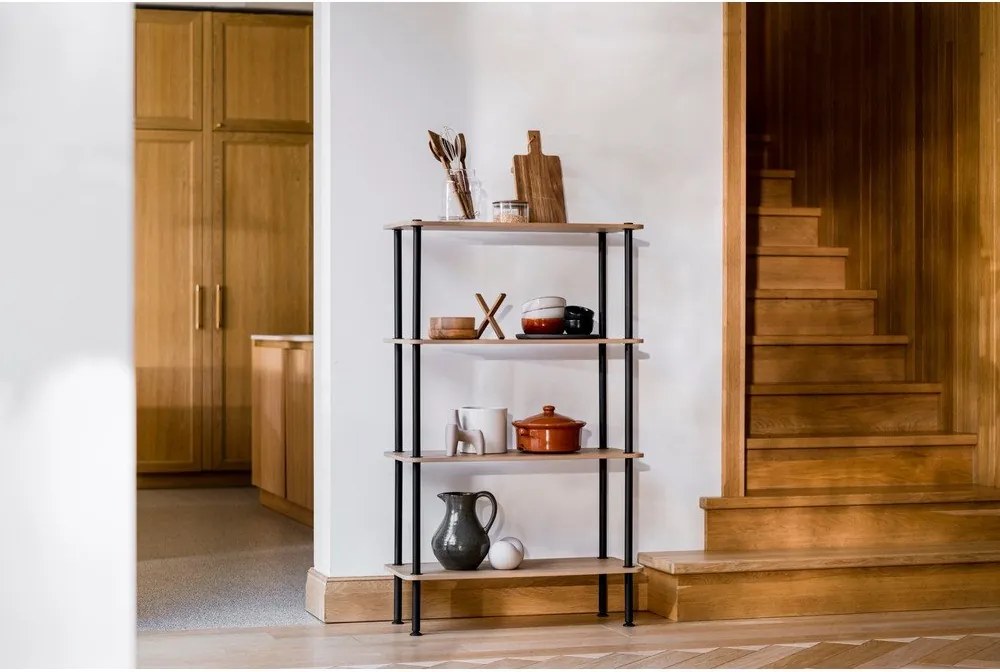 Стелаж от декор от дъб в естествен цвят 80x90,5x35 cm Teidi – noo.ma