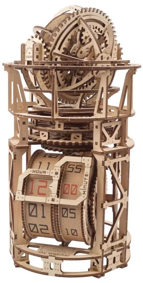 Ugears - 3D дървен механичен пъзел Часовников механизъм с турбийон