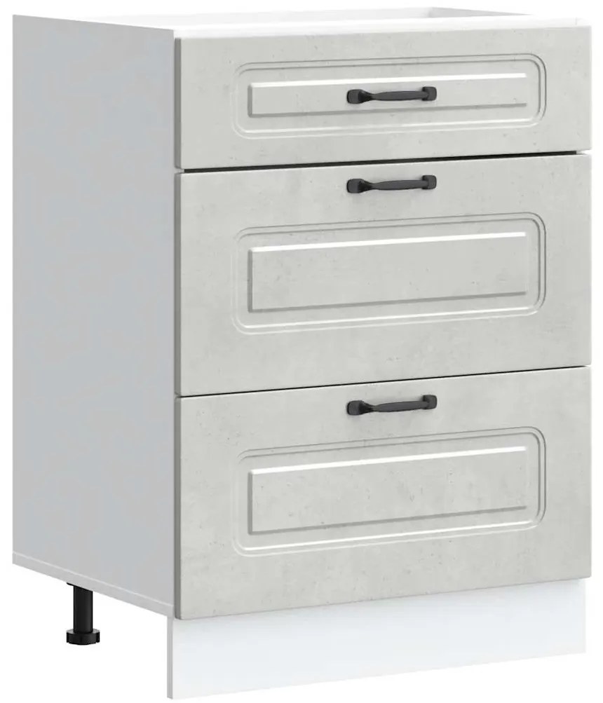 854283 vidaXL Кухненски шкаф, "Kalmar", бетонно сив, инженерно дърво