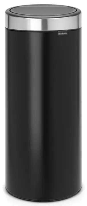 Кош за боклук Brabantia Touch Bin New 650009, 30 л, Безшумно и плавно затваряне, Черен/инокс