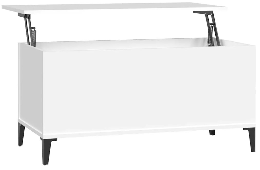 819588 vidaXL Кафе маса, бяла, 90x44,5x45 см, инженерно дърво