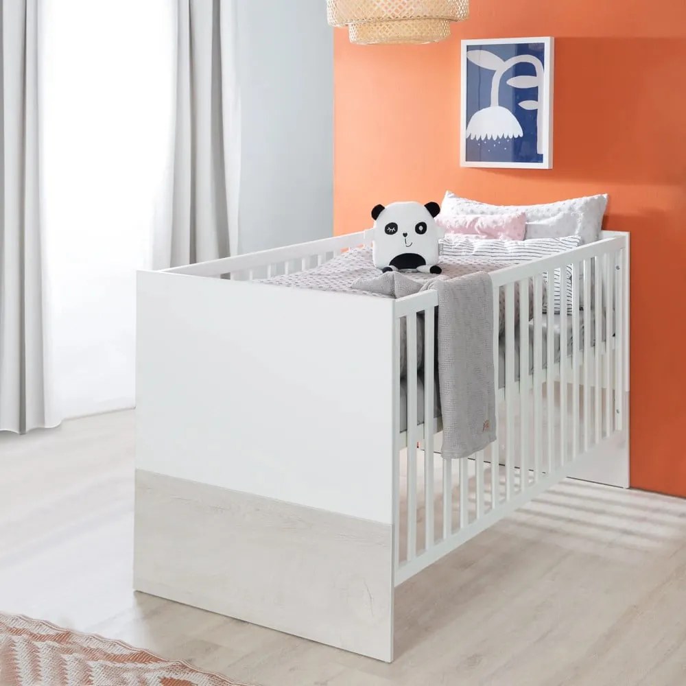 Детско легло в бяло и светлосиво 70x140 cm Julia - Roba