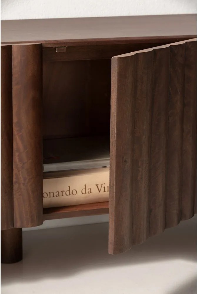 Кафява маса за телевизор от масивно манго 160x55x40 cm Tamira – MOME