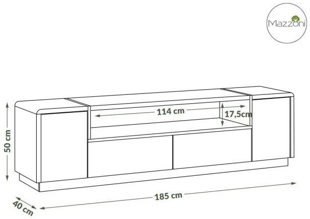 Шкаф ФОЛК РТВ-185 Антрацит (Тъмносив)/Дъб Артисан - МАДЕРЕН ЗА ДНЕВНА, СТАЯ