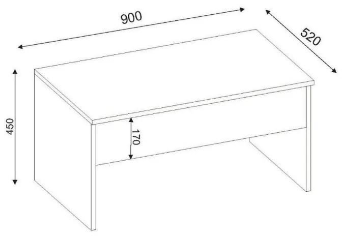 Холна маса Furny Home 756FRN2815, 90x52 см, Разгъваща се, Бял