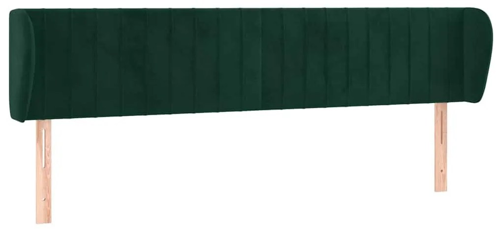 3117445 vidaXL Горна табла за легло с уши, тъмнозелена, 183x23x78/88см, кадифе