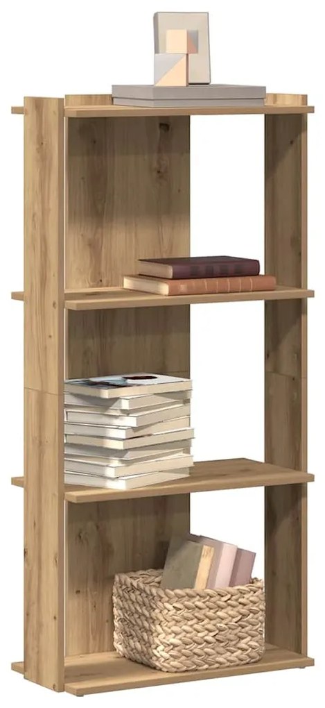860273 vidaXL Библиотека 3 рафта дъб артизан 60x30x120 см инженерно дърво