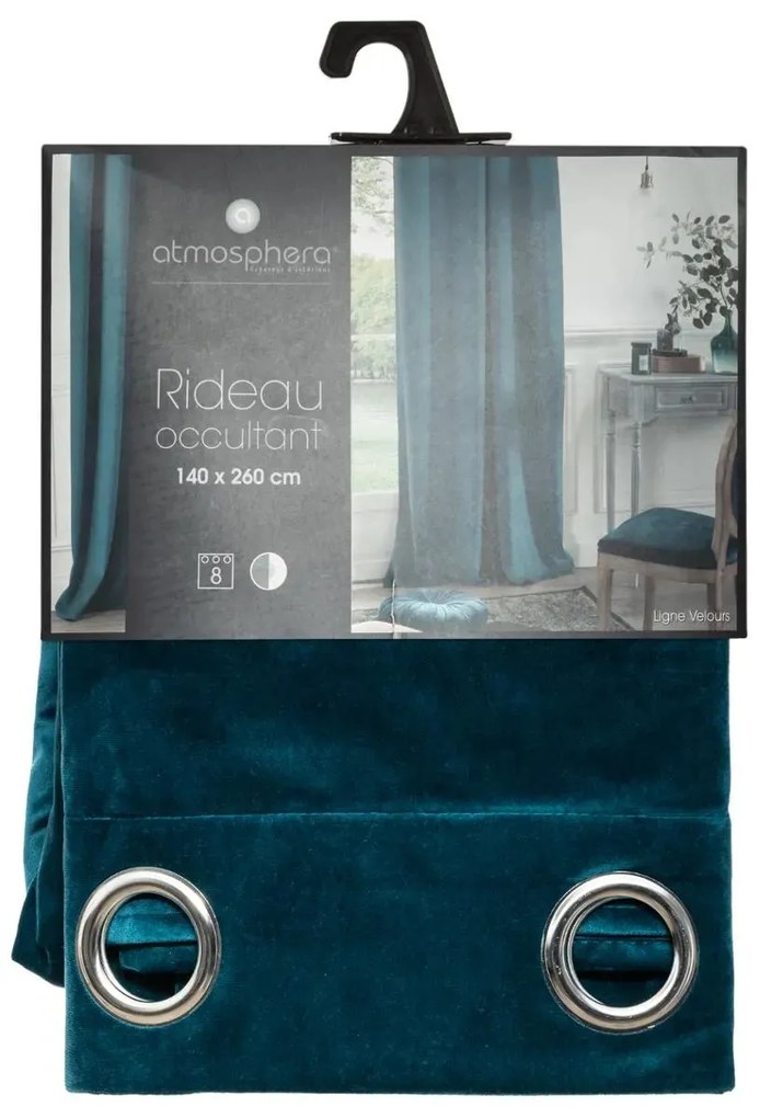 Блекаут завеса atmosphera, Кадифе, 140x260 cm - Тъмносив