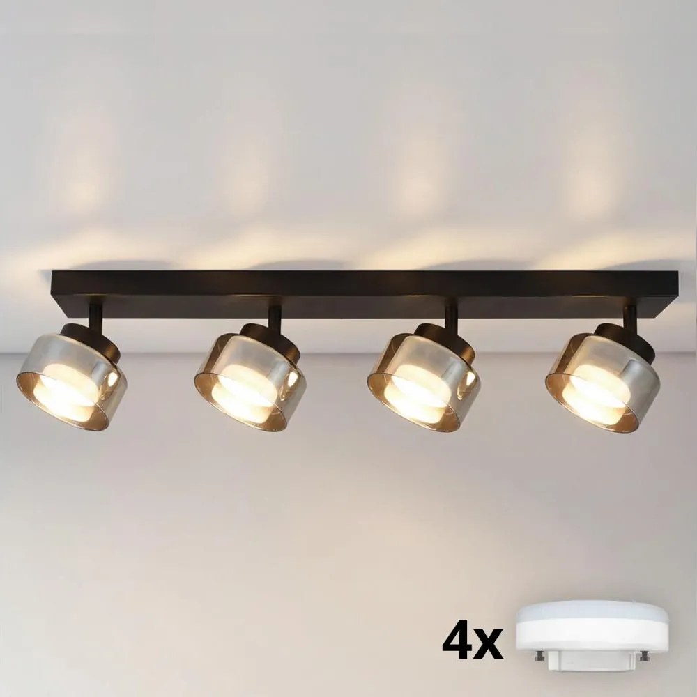 Brilagi - LED Точково осветително тяло AURA LUX 4xGX53/30W/230V černo/димно