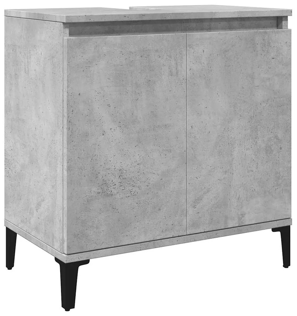 857116 vidaXL Шкаф за мивка, бетонно сиво, 58x33x60 см, инженерно дърво