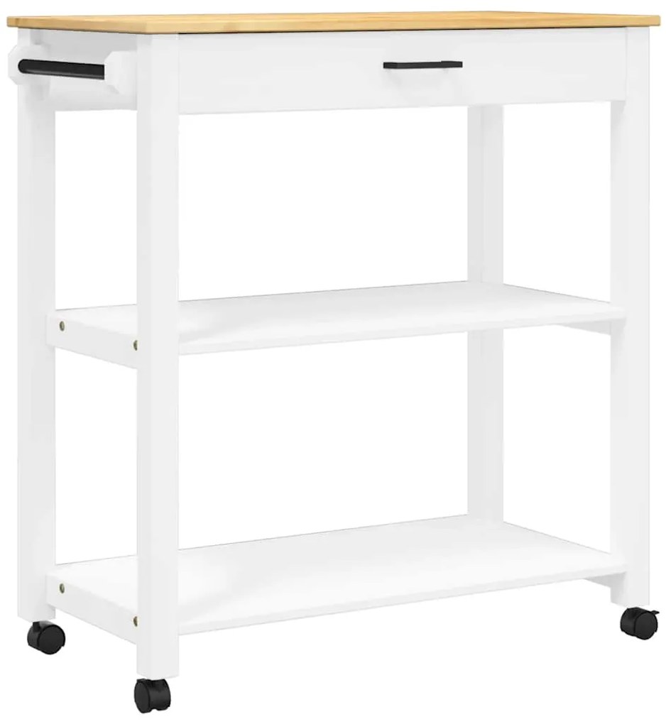 376105 vidaXL Кухненска количка "MONZA" 84x40x88,5 см борово дърво масив