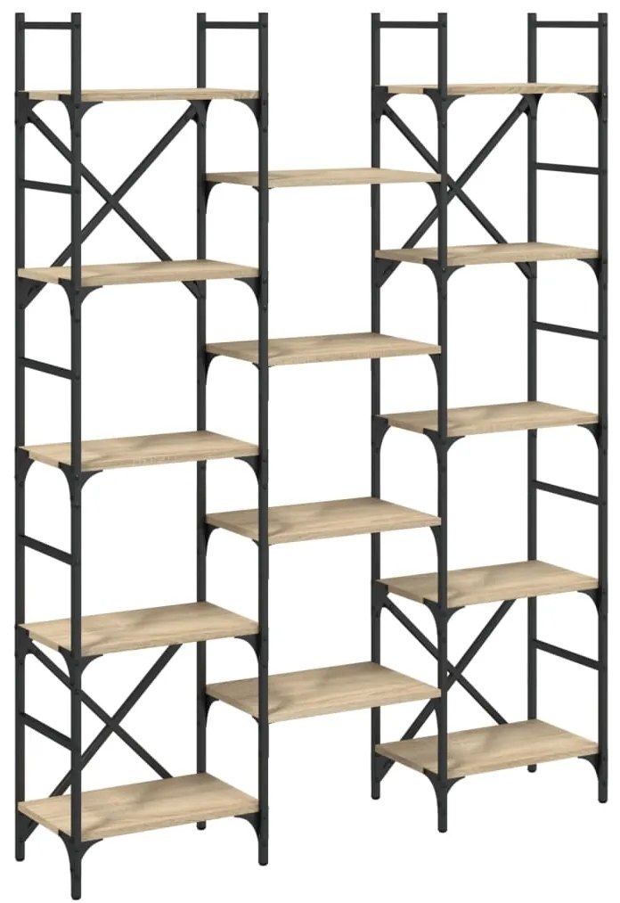 838869 vidaXL Етажерка за книги дъб сонома 127,5x28,5x172,5см инженерно дърво