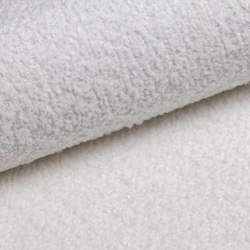 Бял ъглов диван от плат букле (десен ъгъл) Ariella - Ropez