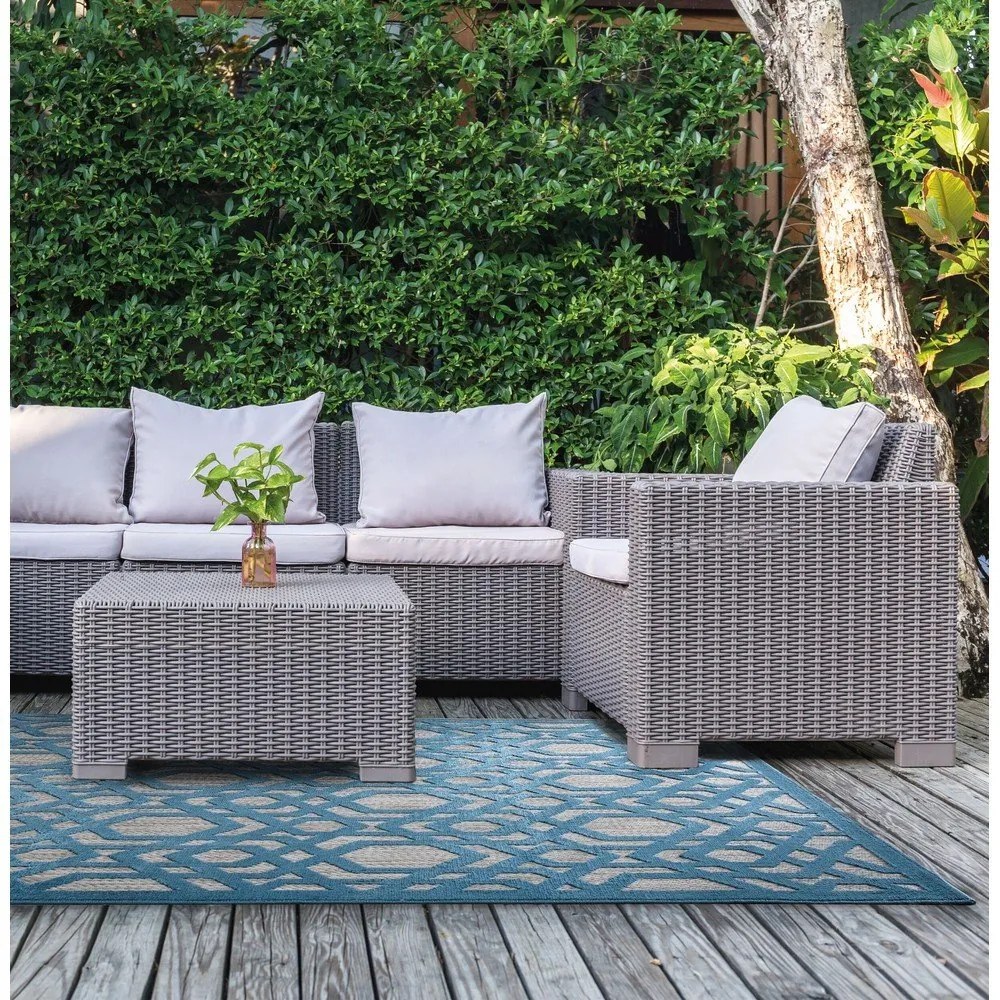 Син външен килим 290x200 cm Oro - Flair Rugs