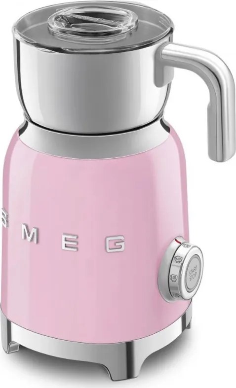 Уред за разпенване на мляко Smeg MFF11PKEU, 500 W, 600 мл, 8 програми, Подвижна кана, Автоматично изключване, Розов