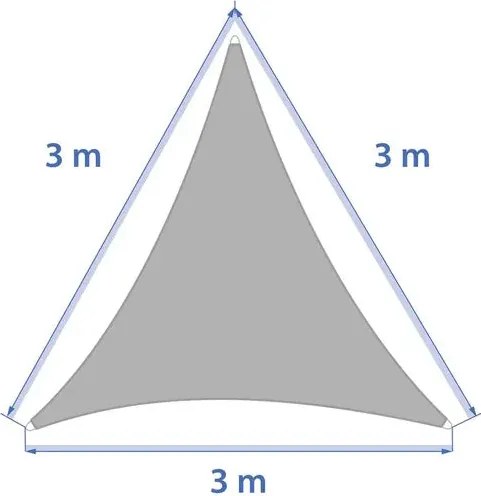 Слънцезащитно платно Hesperide Curacao Solar, Триъгълно, Пшеница - 3x3x3 m