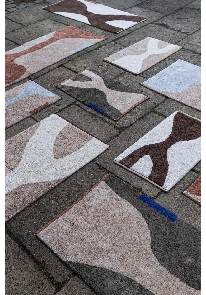 Памучна пътека подходяща за пране в светлосин и бежов цвят 70x150 cm Figura – Mette Ditmer Denmark