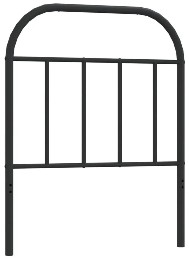 353661 vidaXL Метална резервна табла за легло, черна, 75 см