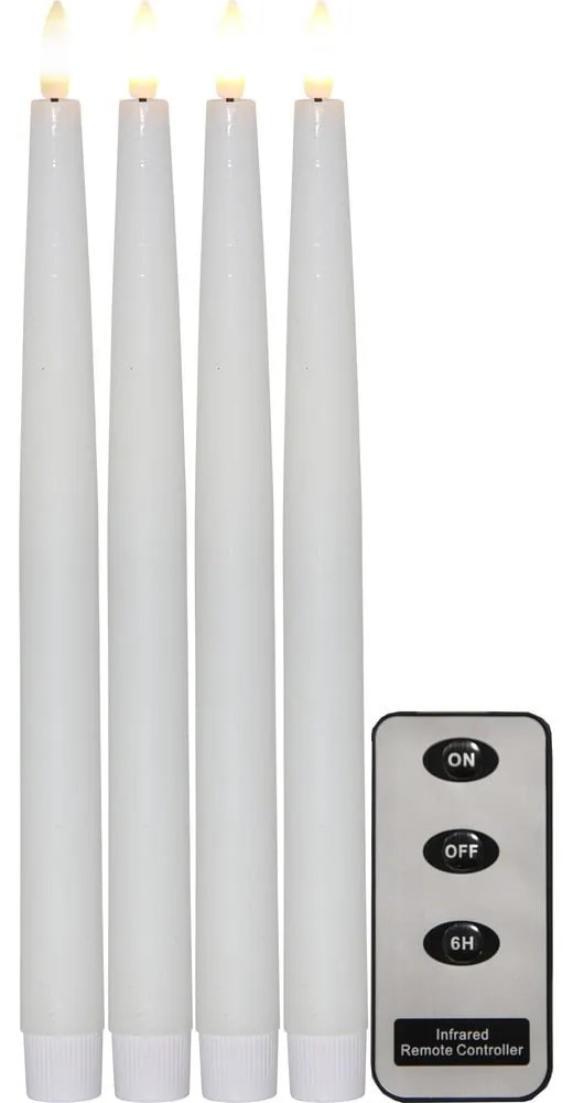 Комплект от 4 бели LED восъчни свещи, височина 28,5 см Flamme - Star Trading