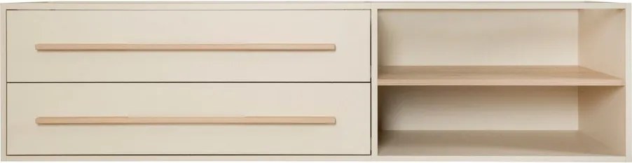 Бежово детско легло 90x200 cm с място за съхранение без ламелно дъно Captain – Roba