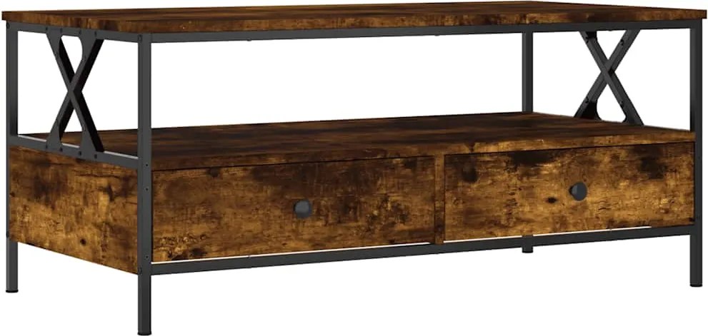 835301 vidaXL Кафе маса, опушен дъб, 100x51x45 см, инженерно дърво