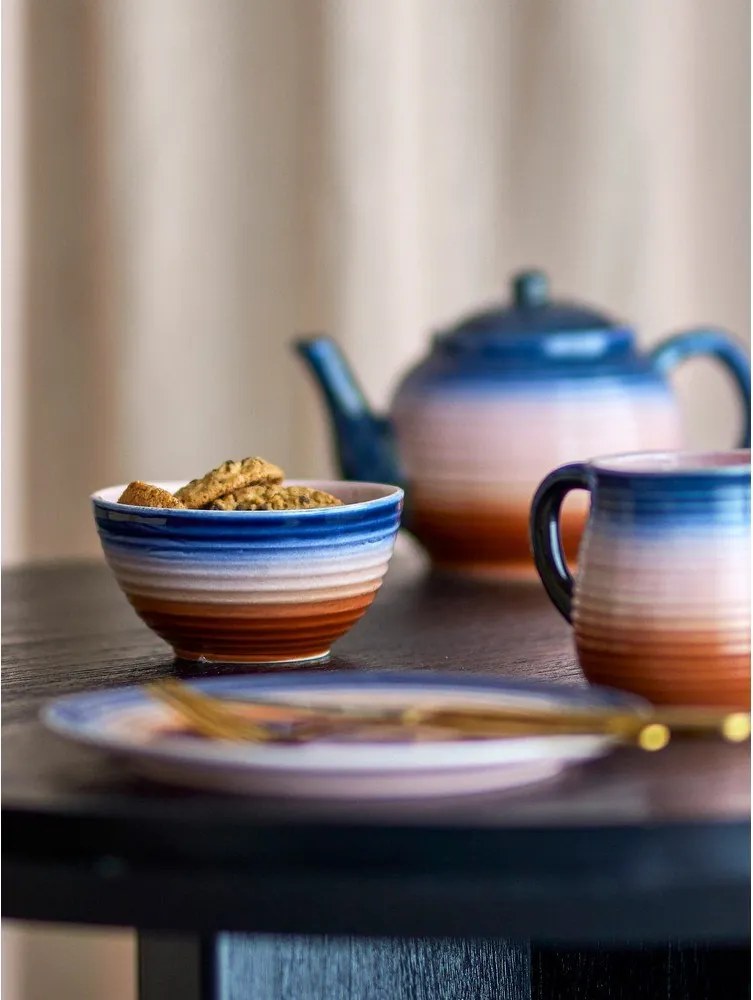 Сини/оранжеви керамични купички в комплект 4 бр. за супа 350 ml Tatum – Bloomingville