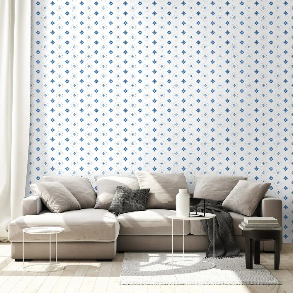 Тапет – Сини геометрични диаманти