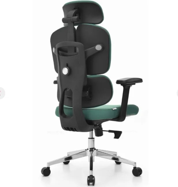 Ергономичен офис стол от мрежа HC-1053 в елегантно евкалиптово зелено