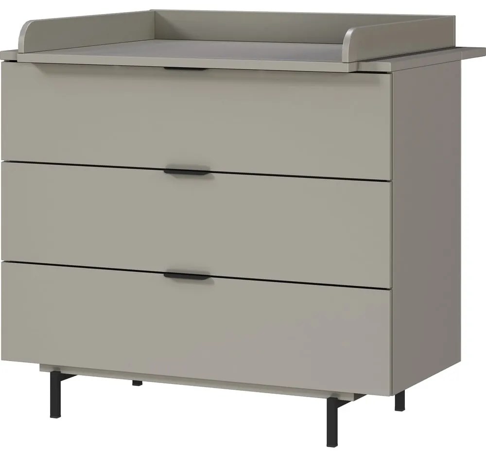 Сив детски скрин с маса за преповиване 105x102x54 cm Tomino – Germania