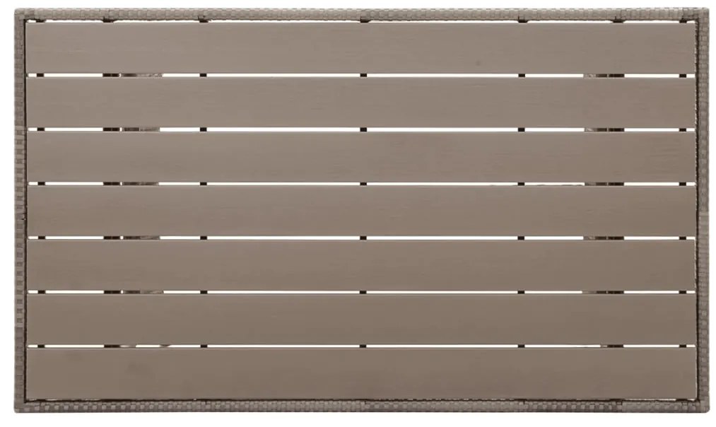 316584 vidaXL Градинска маса, сива, 120x70x66 cм, полиратан