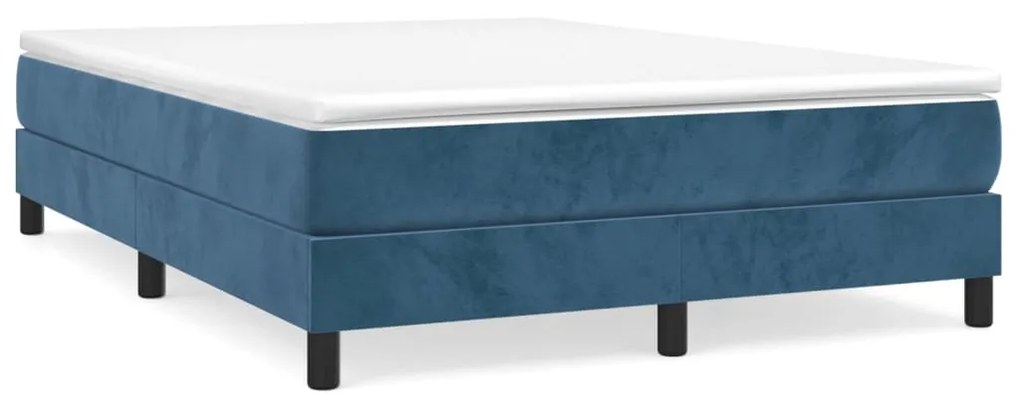 3120776 vidaXL Рамка за легло с пружини, тъмносиня, 140x200 см, кадифе