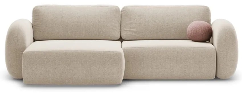 Бежов шенилов сгъваем/с място за съхранение ъглов диван Tonale – Cosmopolitan Design